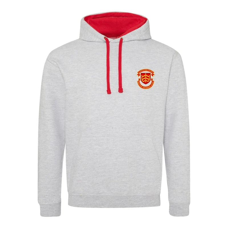 Gloucester County ASA County Championships 2026 Hoodie - Heather Grey / Fire Red