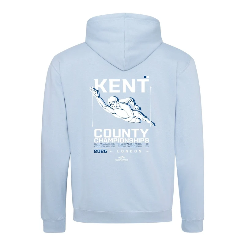 Kent County ASA County Championships 2026 Hoodie - Sky Blue / Arctic White