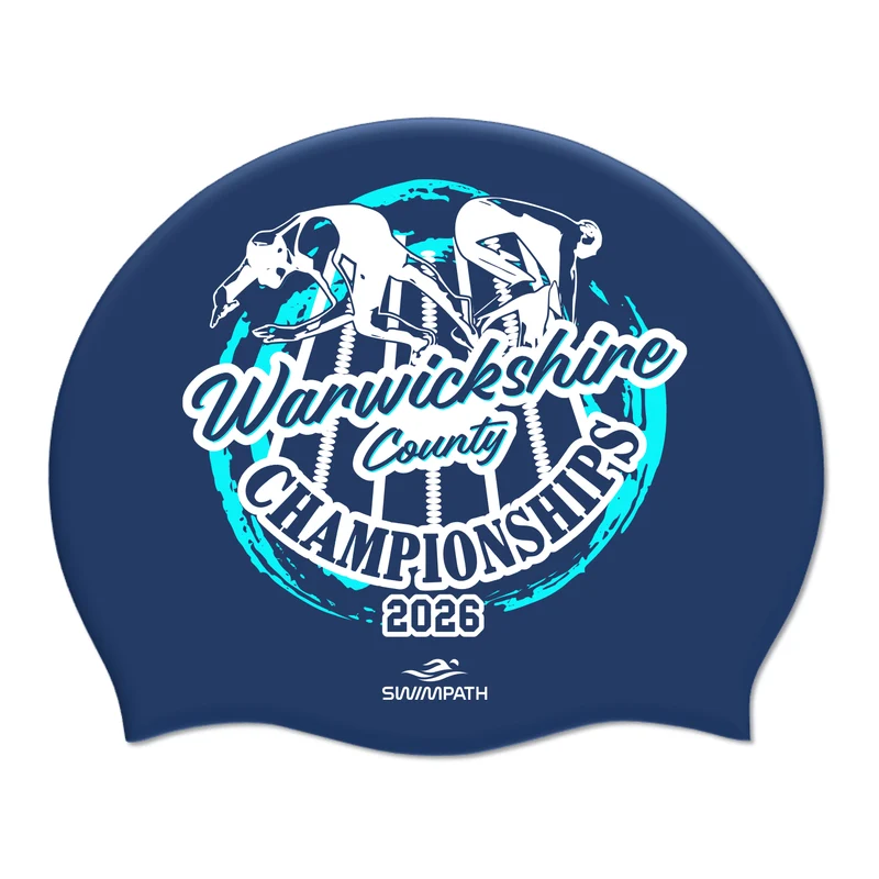 Warwickshire ASA County Championships 2026 Silicone Suede Swimming Cap - Navy