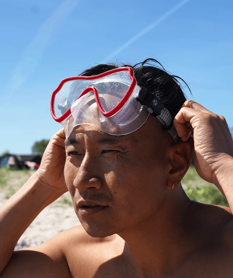 Watery Schnorchelset für Erwachsene (ab 15 Jahre) - Fraser/Coast/Delmere - Rot/Schwarz