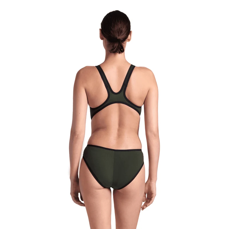 Arena ONE Big Logo One Piece Ladies Swimsuit - Dark Sage/Black