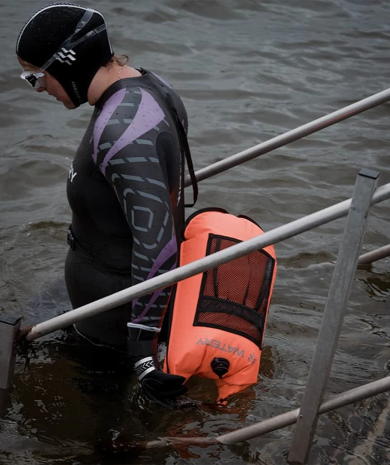 Watery Schwimmboje für Schwimmer - Pro 28L - Fluo Gelb