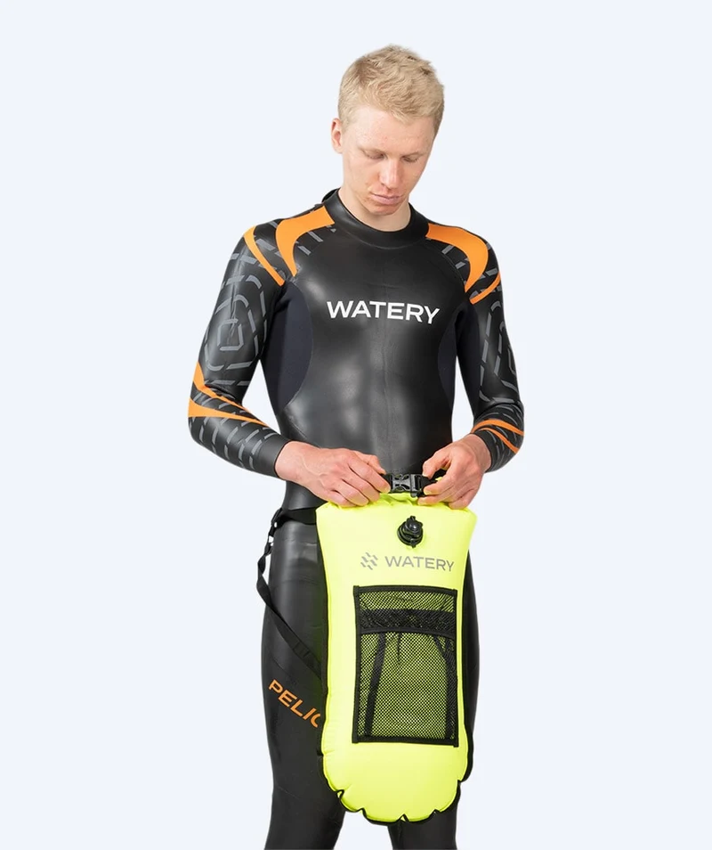 Watery Schwimmboje für Schwimmer - Pro 28L - Fluo Gelb