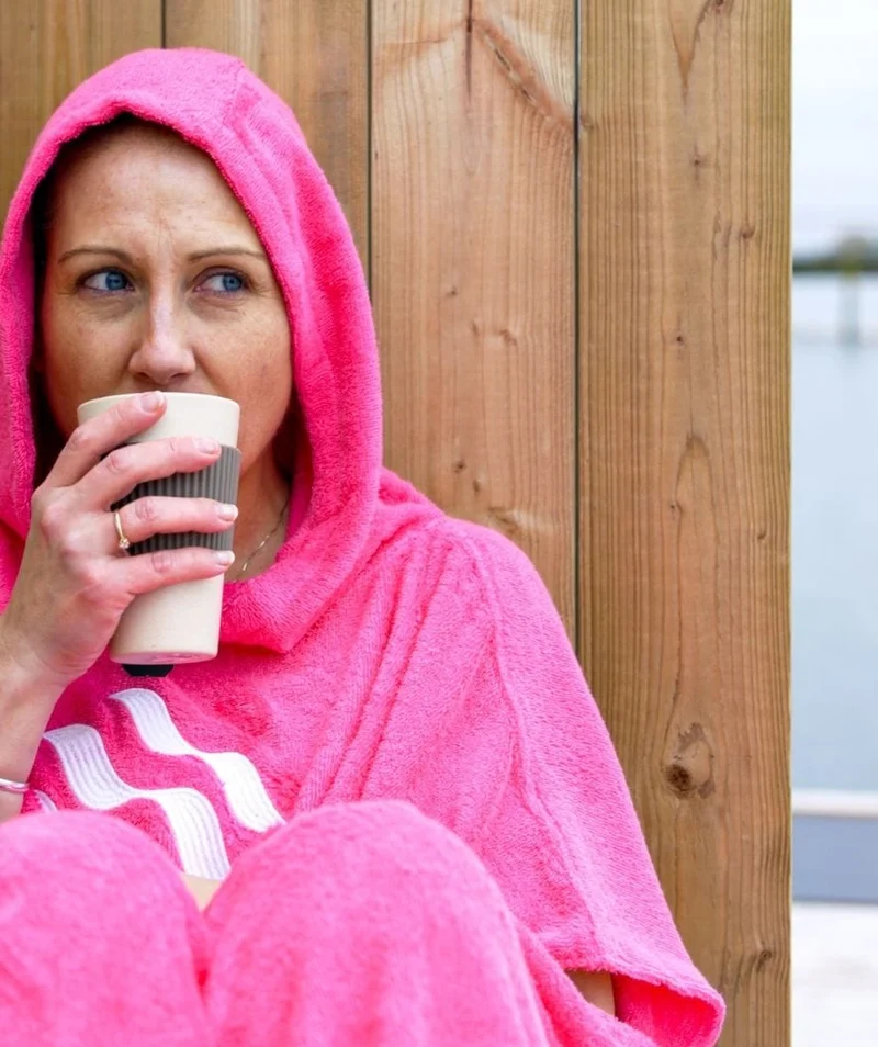 Watery Badeponcho für Erwachsene - Baumwolle - Rosa