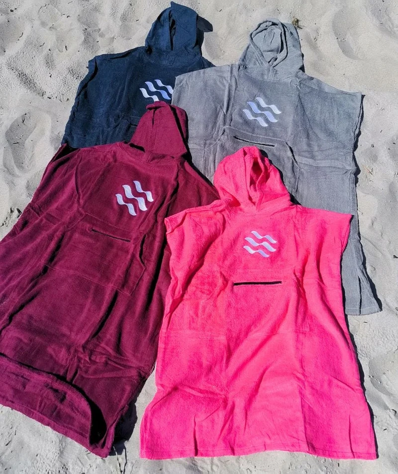 Watery Badeponcho für Erwachsene - Baumwolle - Rosa