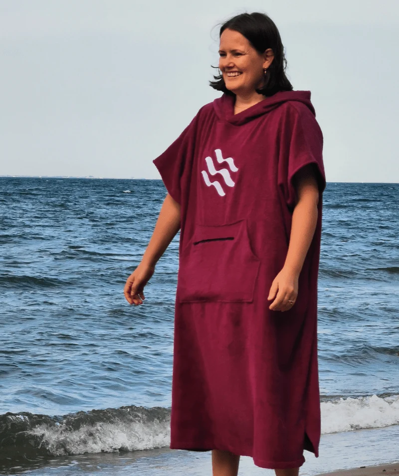 Watery Badeponcho für Erwachsene - Baumwolle - Rosa