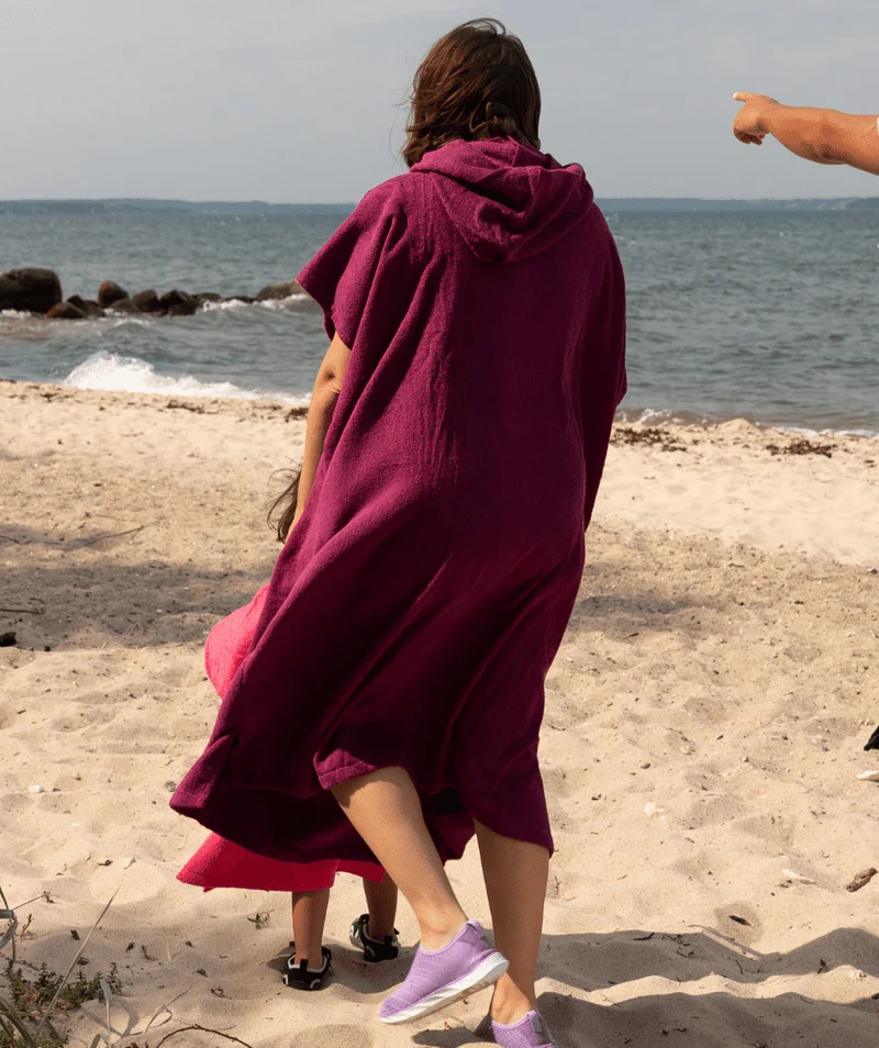 Watery Badeponcho für Erwachsene - Baumwolle - Rosa