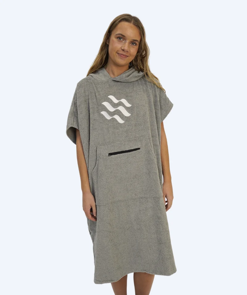 Watery Badeponcho für Erwachsene - Baumwolle - Grau