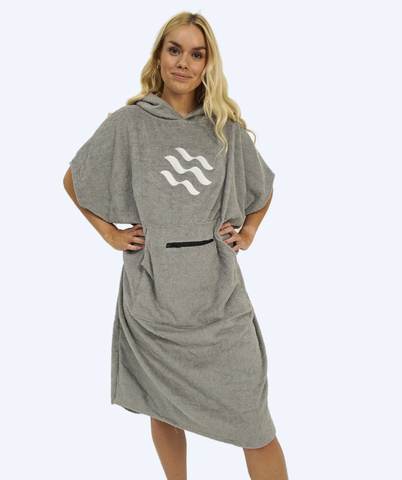 Watery Badeponcho für Erwachsene - Baumwolle - Grau