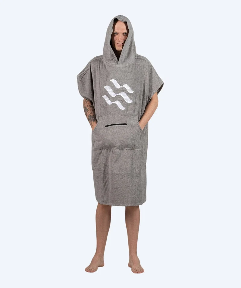 Watery Badeponcho für Erwachsene - Baumwolle - Grau