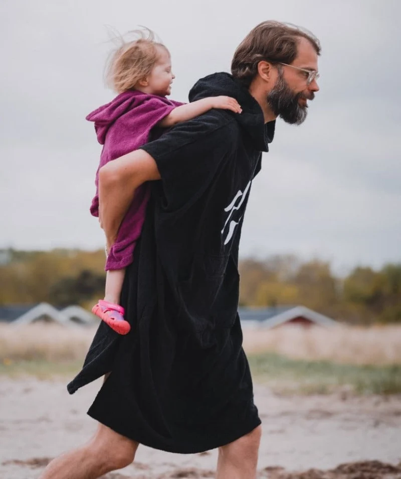 Watery Badeponcho für Erwachsene - Baumwolle - Grau