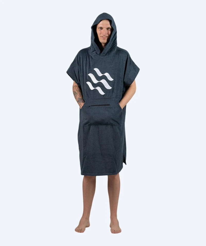 Watery Badeponcho für Erwachsene - Baumwolle - Dunkelblau