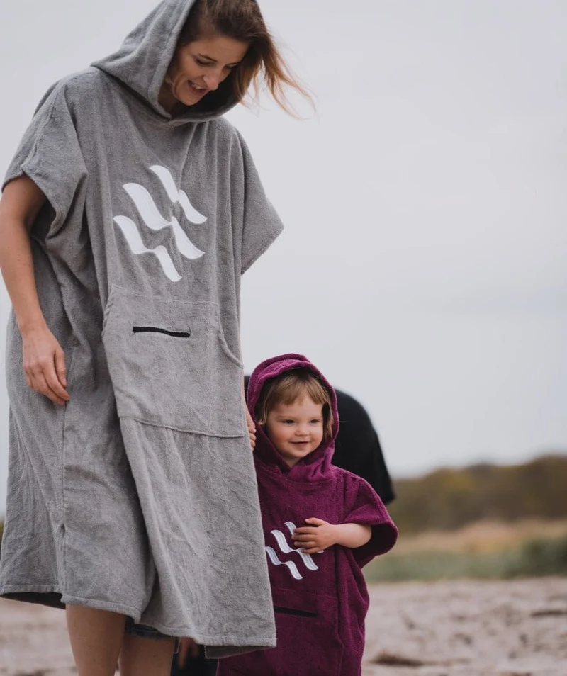Watery Badeponcho für Erwachsene - Baumwolle - Dunkelblau