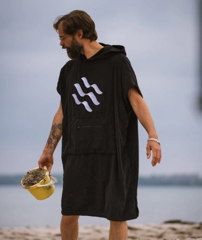 Watery Badeponcho für Erwachsene - Baumwolle - Lila