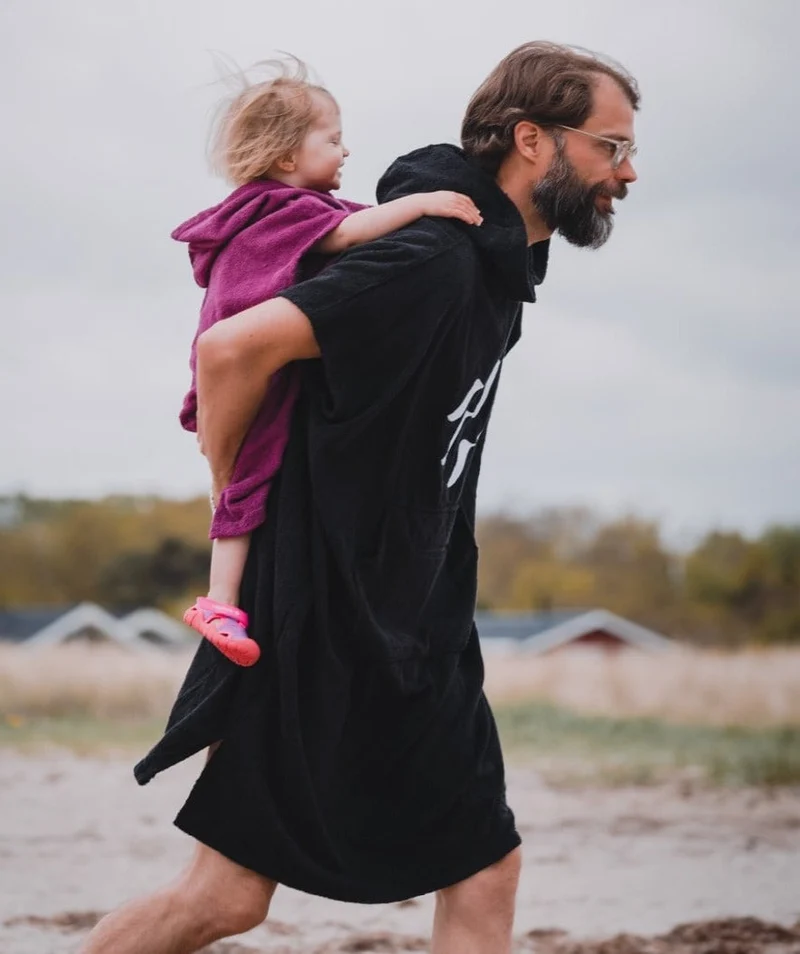 Watery Badeponcho für Erwachsene - Baumwolle - Lila