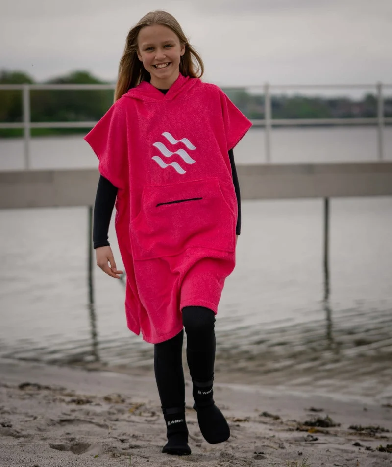 Watery Badeponcho für Junioren (6-15) - Baumwolle - Rosa