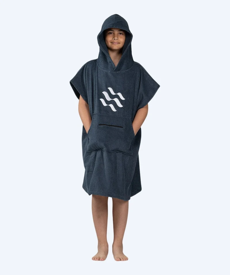 Watery Badeponcho für Junioren (6-15) - Baumwolle - Dunkelblau