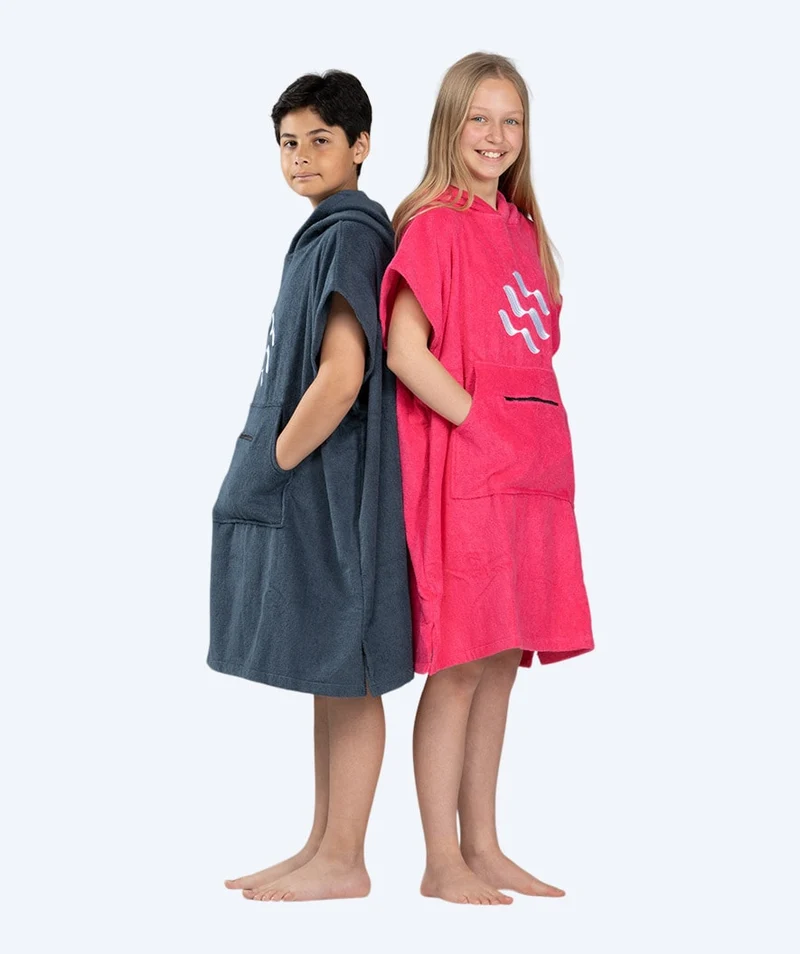 Watery Badeponcho für Junioren (6-15) - Baumwolle - Dunkelblau