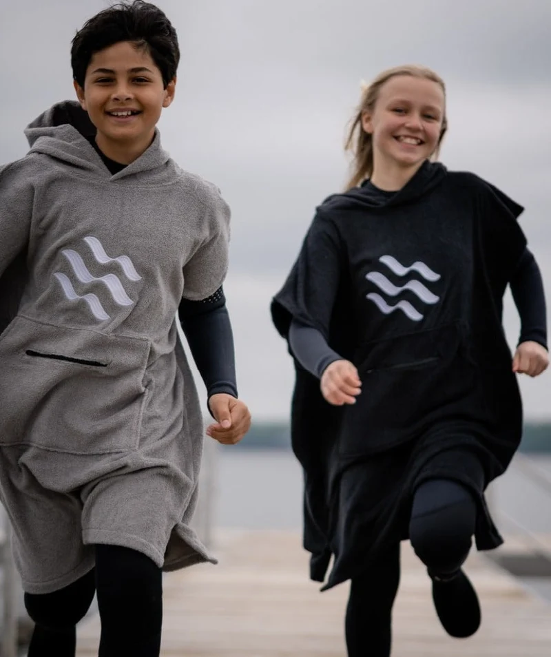 Watery Badeponcho für Junioren (6-15) - Baumwolle - Dunkelblau