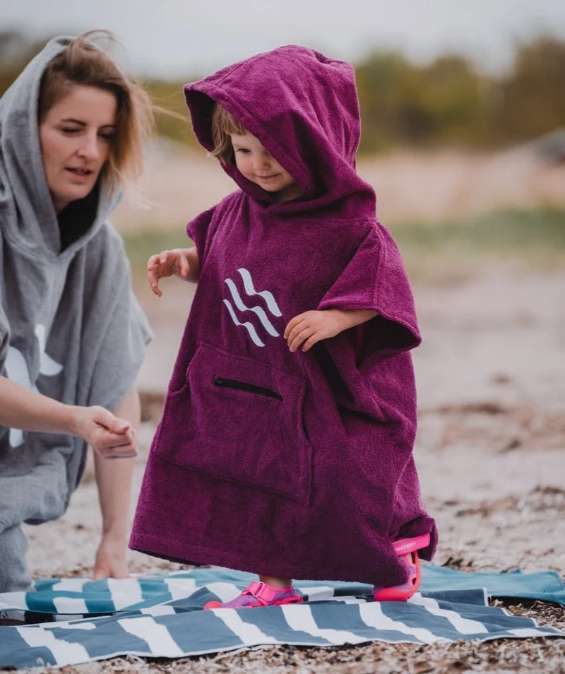 Watery Badeponcho für Kinder (1-6) - Baumwolle - Lila