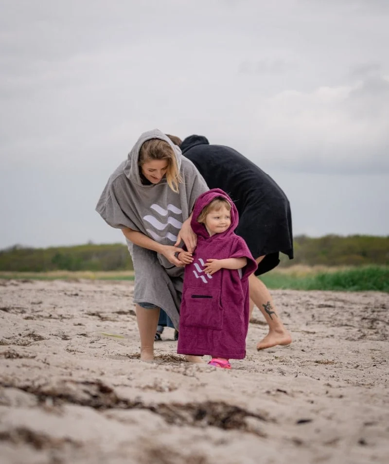 Watery Badeponcho für Kinder (1-6) - Baumwolle - Lila