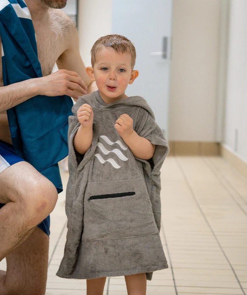 Watery Badeponcho für Kinder (1-6) - Baumwolle - Grau