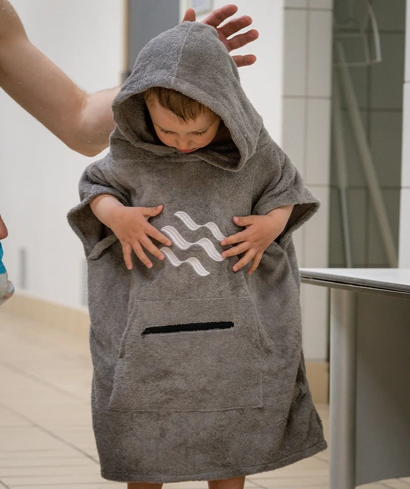 Watery Badeponcho für Kinder (1-6) - Baumwolle - Grau