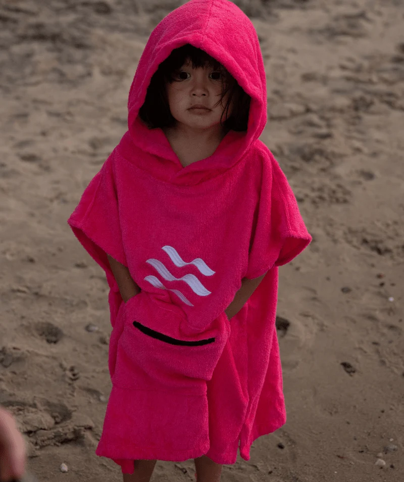 Watery Badeponcho für Kinder (1-6) - Baumwolle - Rosa