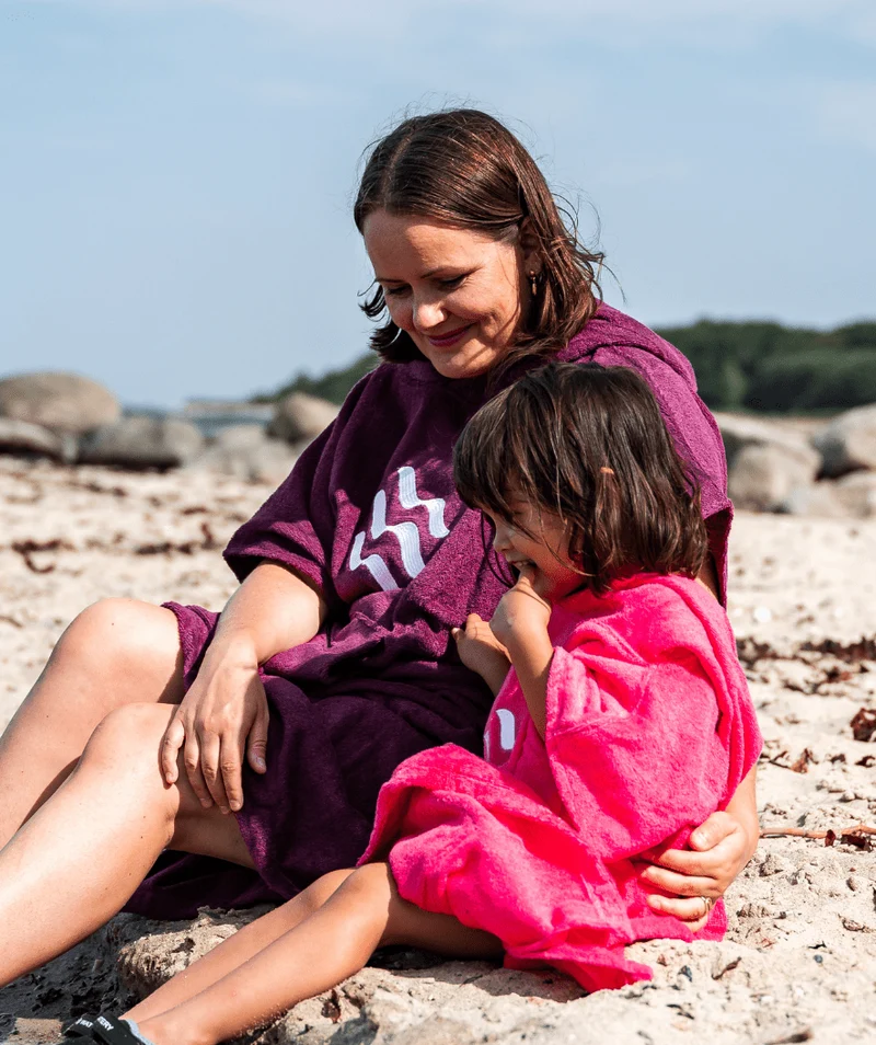 Watery Badeponcho für Kinder (1-6) - Baumwolle - Rosa