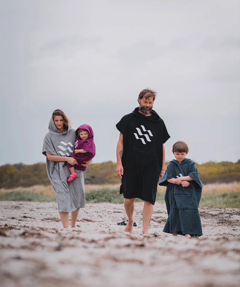 Watery Badeponcho für Kinder (1-6) - Baumwolle - Rosa