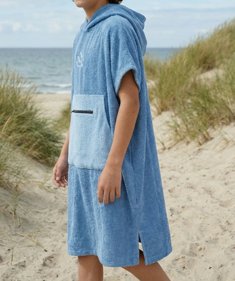 Watery Badeponcho für Junioren (6-15) - Baumwolle - Atlantic Blue