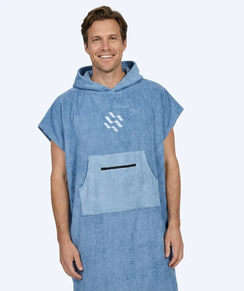 Watery Badeponcho für Erwachsene - Baumwolle - Atlantic Blue
