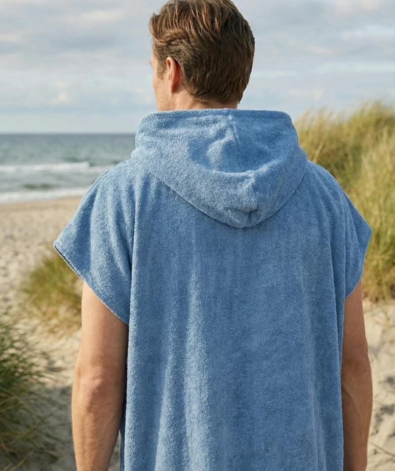 Watery Badeponcho für Erwachsene - Baumwolle - Atlantic Blue
