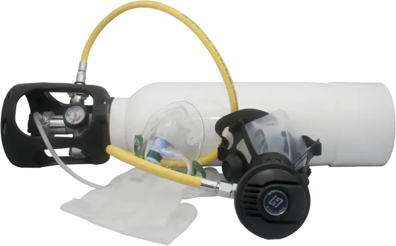 SOS Oxygen Rescue Kit komplett mit Stahlflasche 5 l grün/weiß