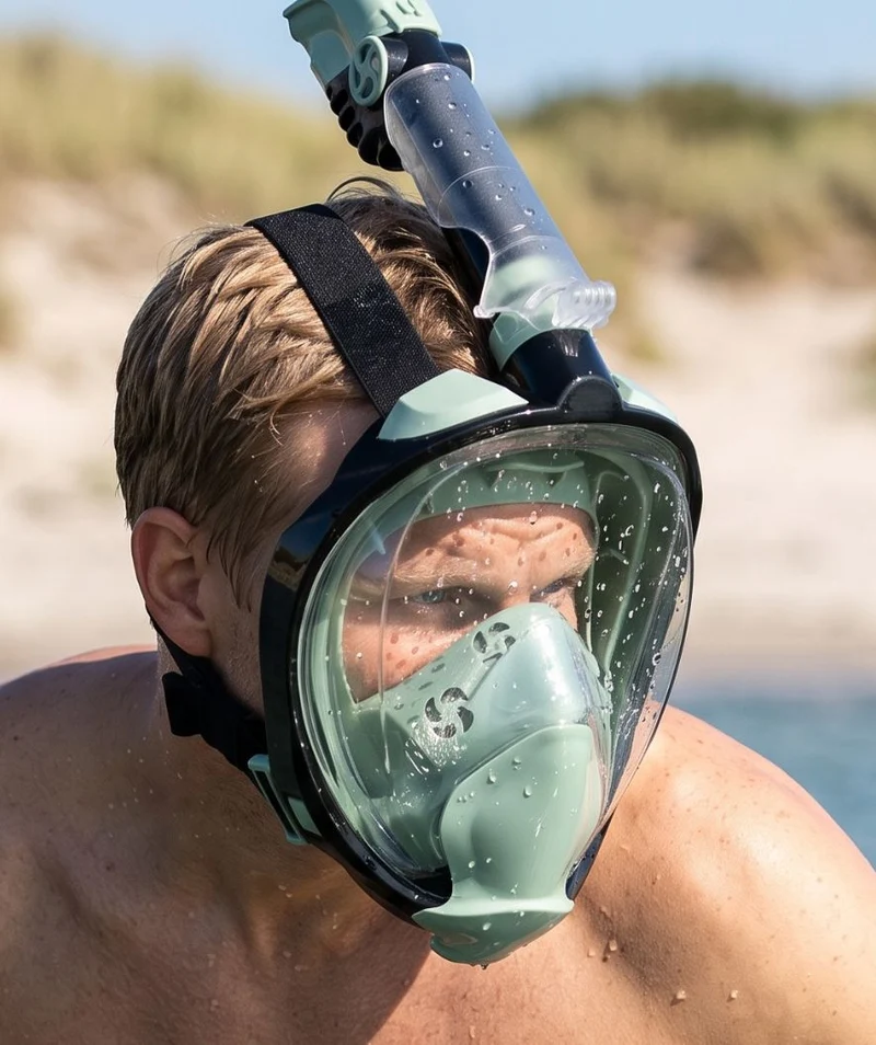 Watery Vollgesichtstauchmaske für Erwachsene - Ocean Pro - Dunkelgrün