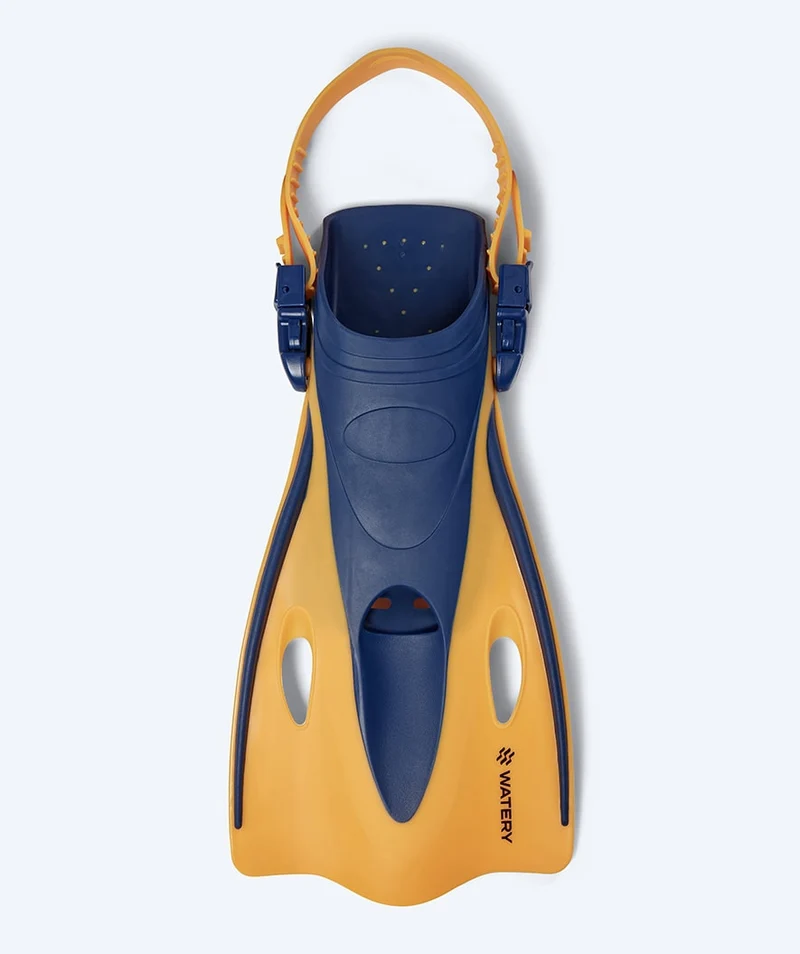 Watery Schnorchelset für Erwachsene (ab 15 Jahre) - Launch/Alton - Dunkelblau/Orange