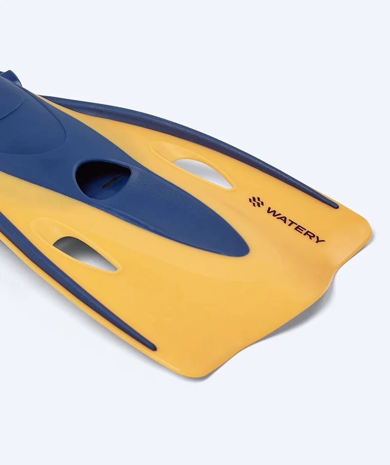 Watery Schnorchelset für Erwachsene (ab 15 Jahre) - Launch/Alton - Dunkelblau/Orange