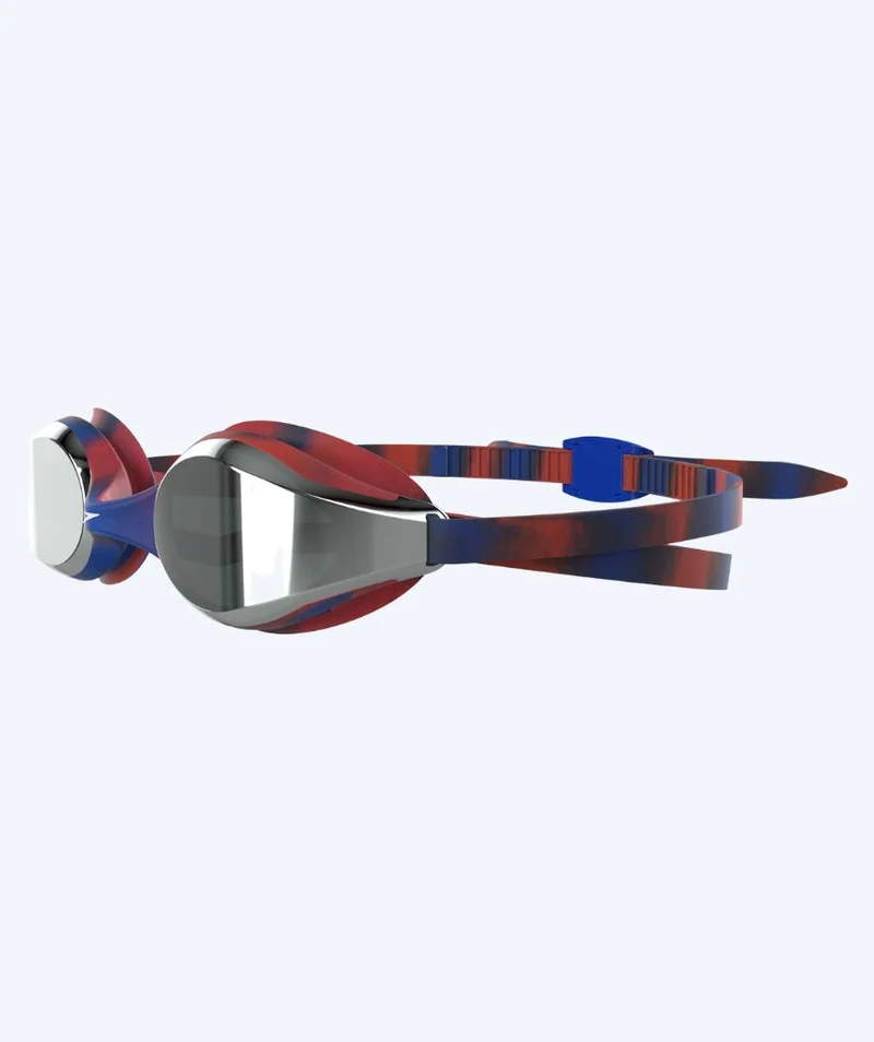 Speedo Wettkampf Schwimmbrille für Kinder (6-14) - Hyper Flyer Mirror - Rot/Blau