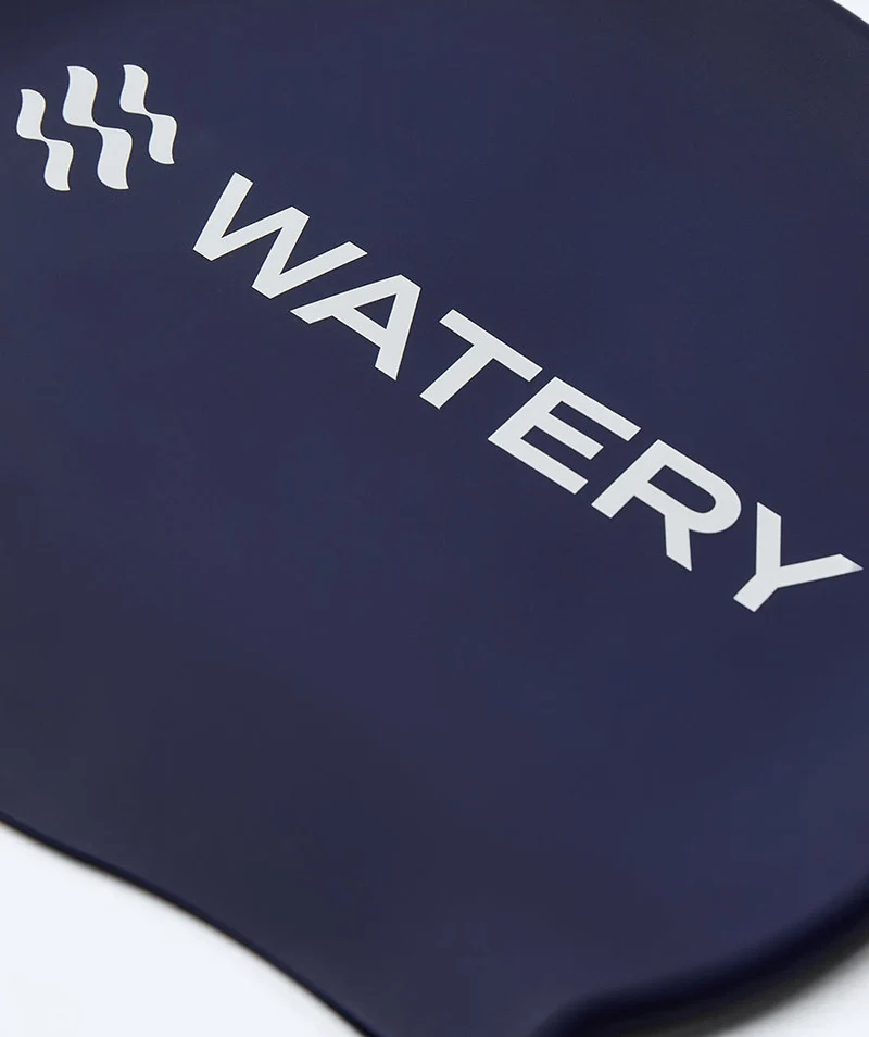 Watery Badekappe für Kinder (3-10) - Signature - Dunkelblau