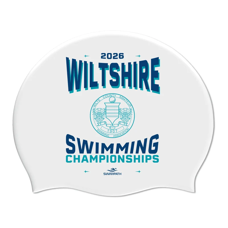 Wiltshire County ASA County Championships 2026 Silicone Suede Swimming Cap - White