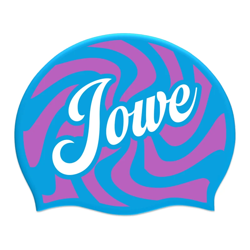 Jowe Sweet Swirl Silicone Suede Swimming Cap - Sky Blue
