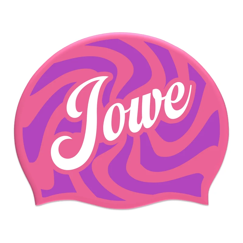 Jowe Sweet Swirl Silicone Suede Swimming Cap - Pink