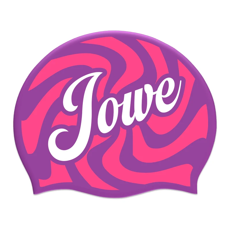 Jowe Sweet Swirl Silicone Suede Swimming Cap - Violet