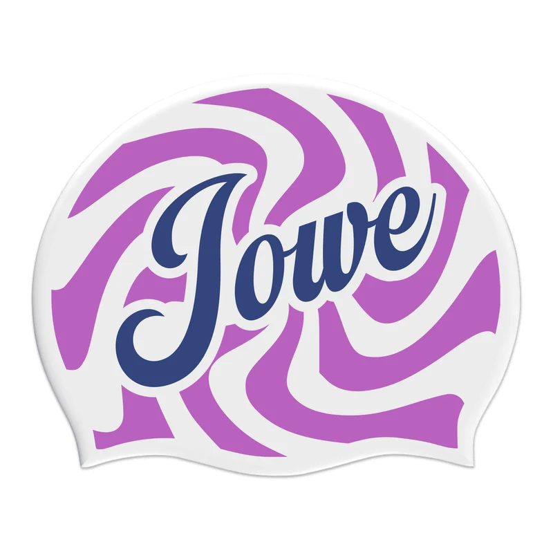 Jowe Sweet Swirl Silicone Suede Swimming Cap - White