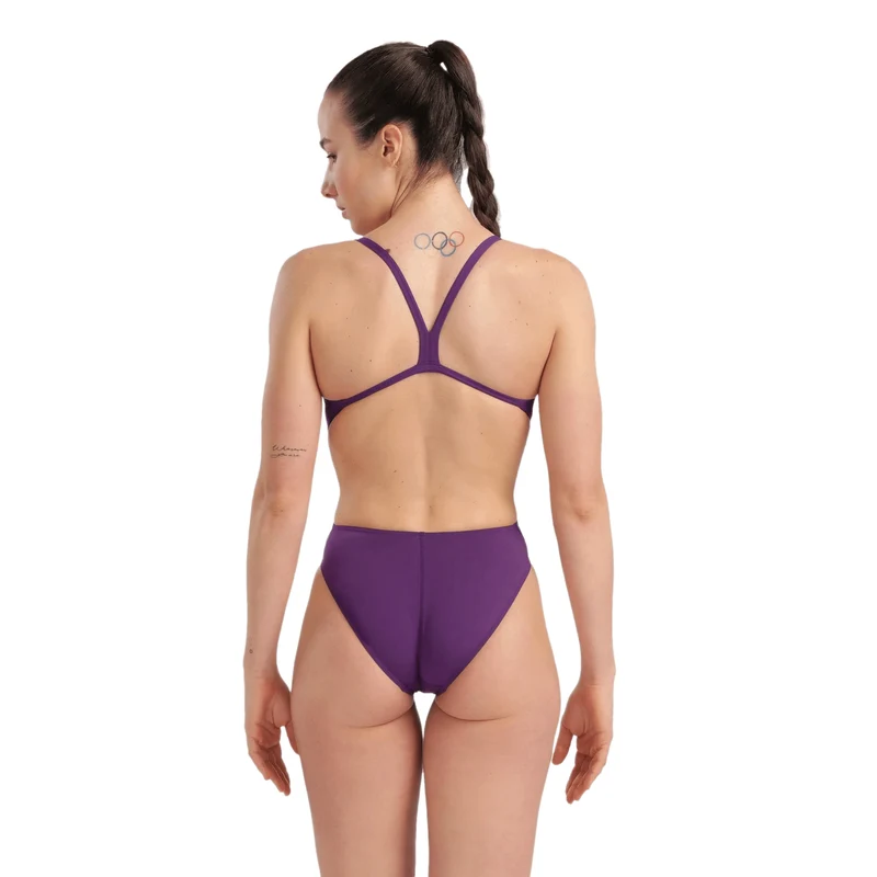 Arena Womens Team Swimsuit Challenge Solid - Plum/White