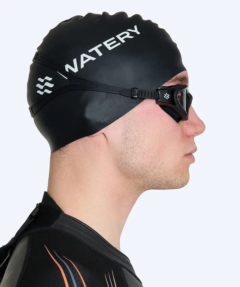 Watery Schwimmbrillen mit Sehstärke für Kurzsichtige Erwachsene - (-2.0) – (-6.0) - Raven Active - Schwarz/Klar