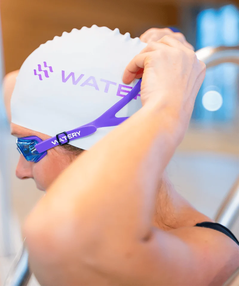 Watery Schwimmbrillen mit Sehstärke für Weitsichtige Erwachsene - (+2.0) – (+4.5) - Ridley - Lila
