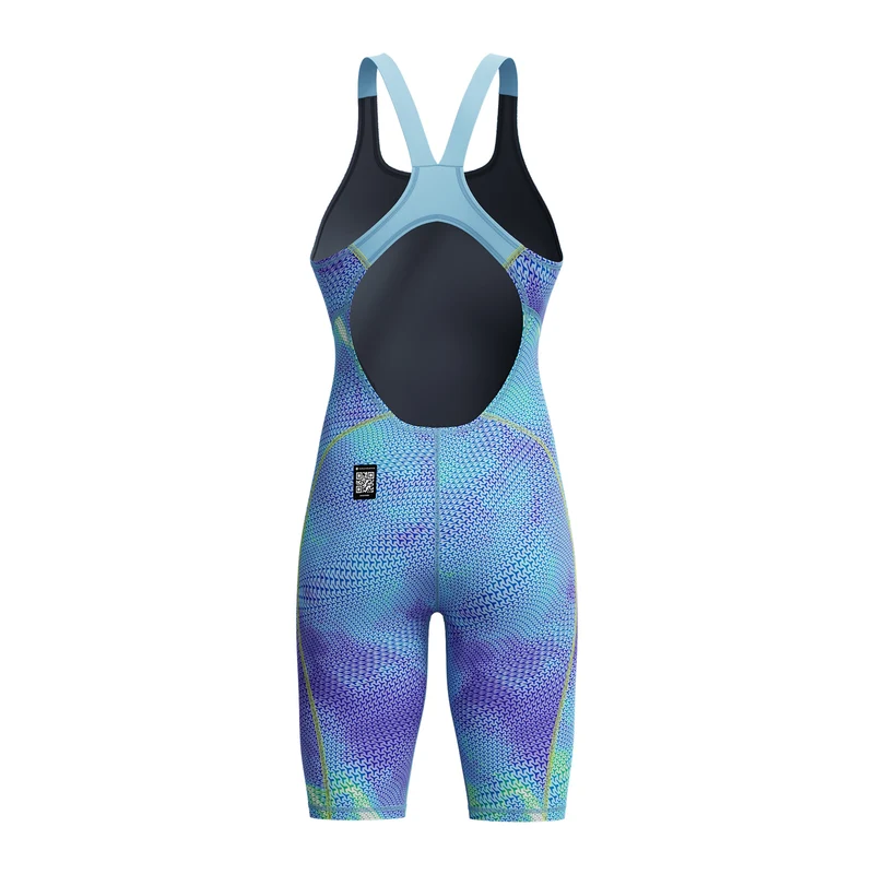 Speedo Womens Fastskin HyperSpark Solid Openback Kneeskin - Under Current/Sugar Blue