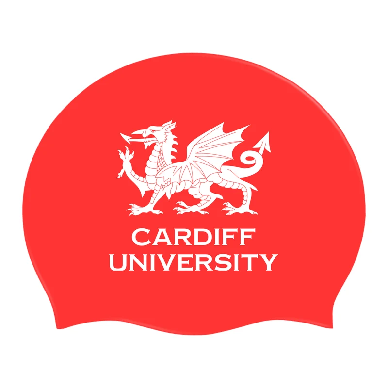 Cardiff University Silicone Suede Swimming Cap - Red