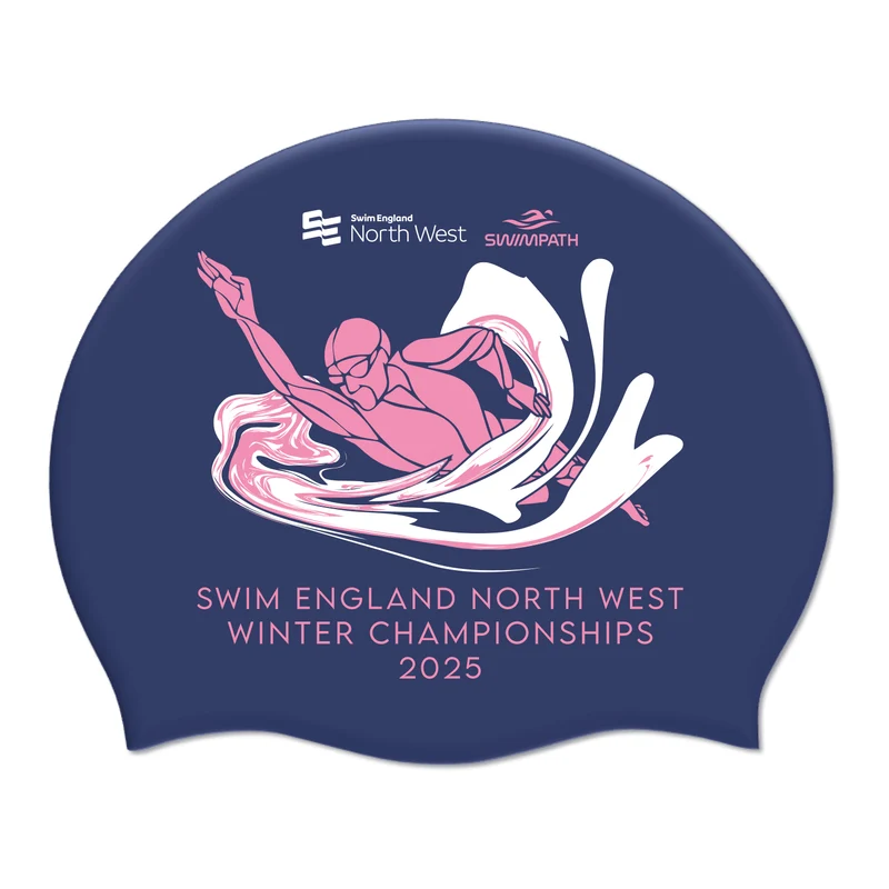 Swim England North West Winter Championships 2025 Silicone Suede Swimming Cap - Navy